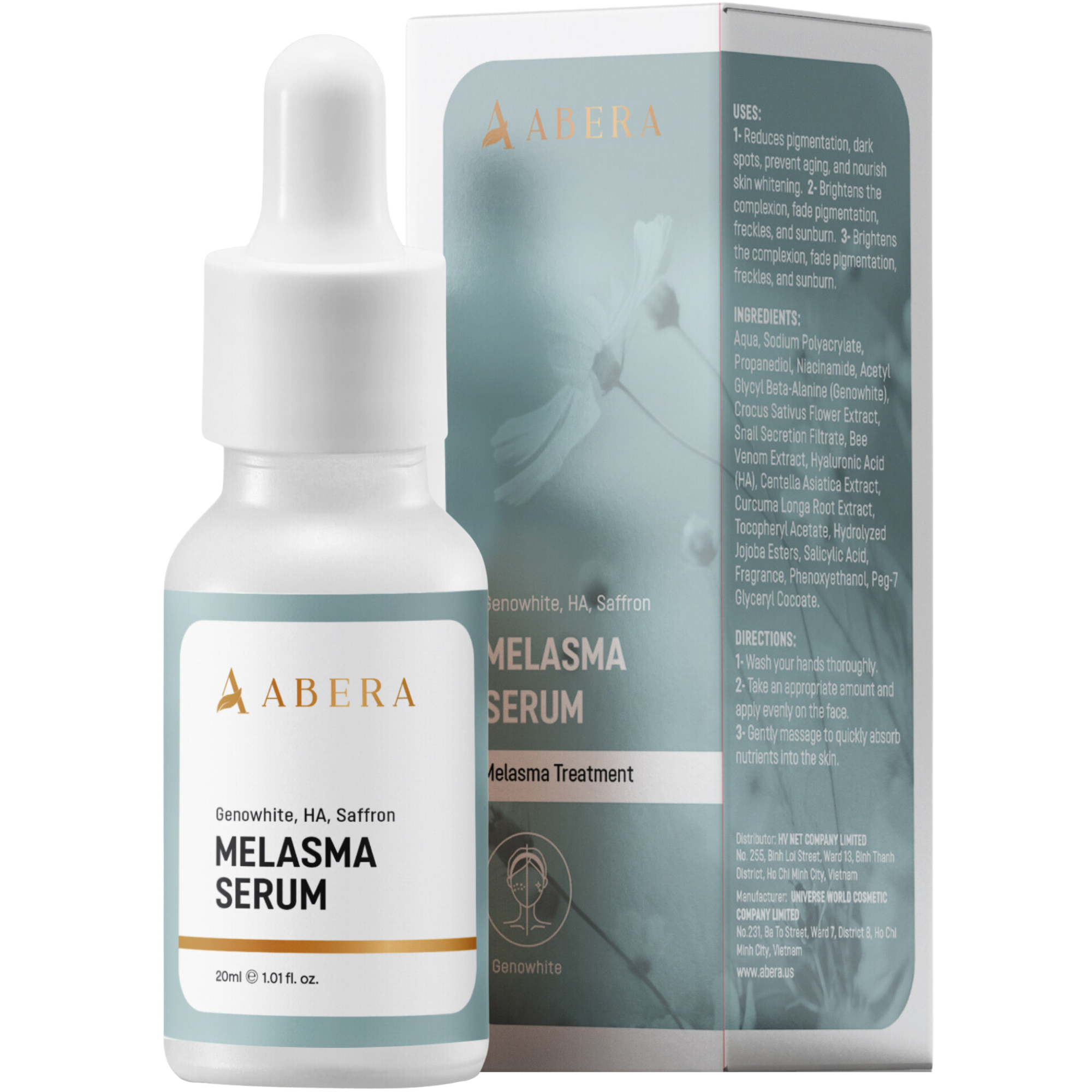 ABERA Melasma Serum, Dark Spot Corrector Serumwith Niacinamide and Hyaluronic Acid, Melasma Treatment for Face (AMZ)