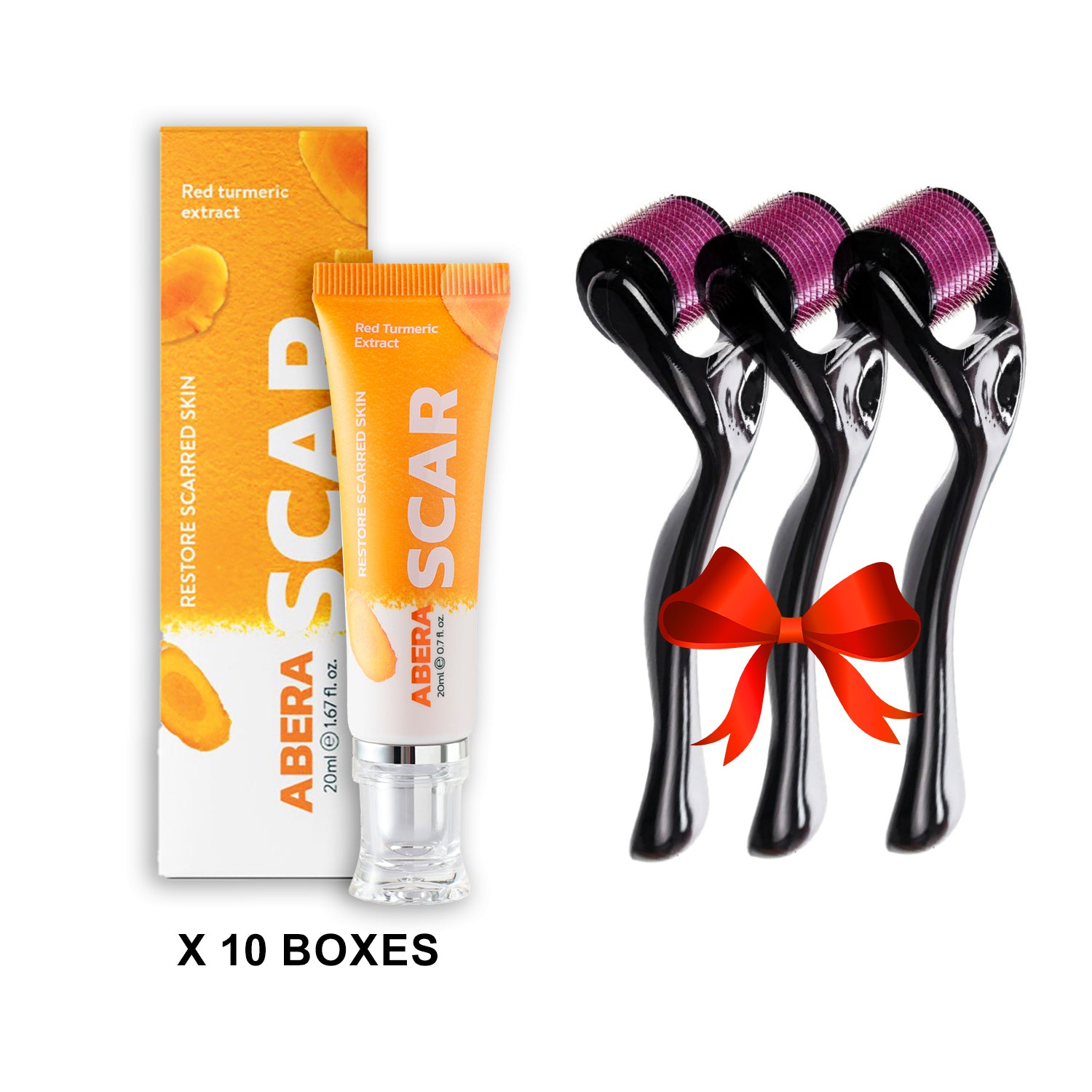 Abera Scar Red Turmeric Cream - Gift with Free Needle Roller NTD